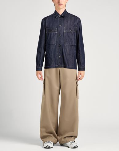 Man Denim shirt Blue Size M Organic cotton, Recycled cotton