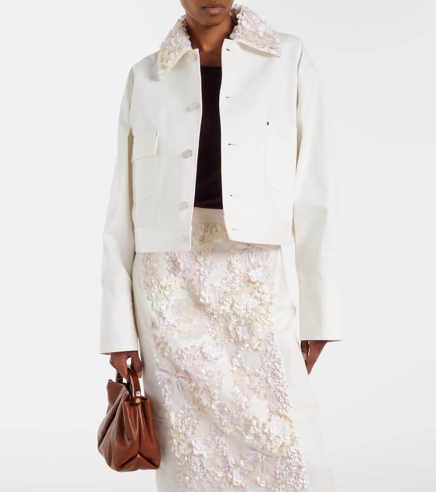 Sequined cotton drill jacket