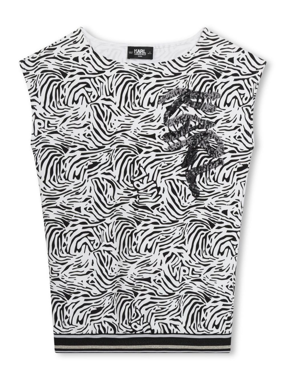 Zebra-print jersey minidress - White