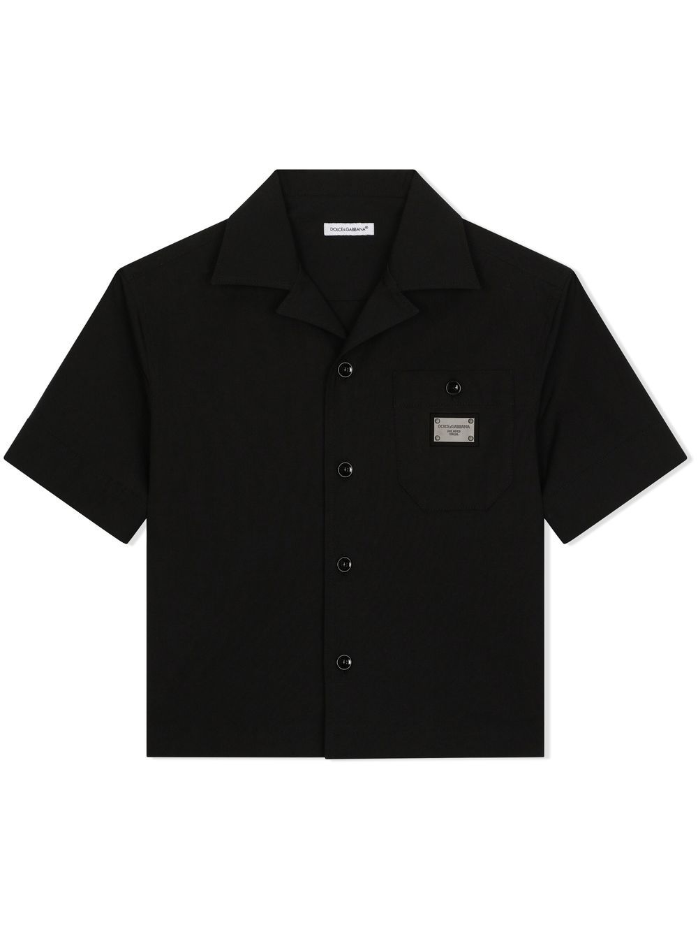 Logo-tag poplin shirt - Black