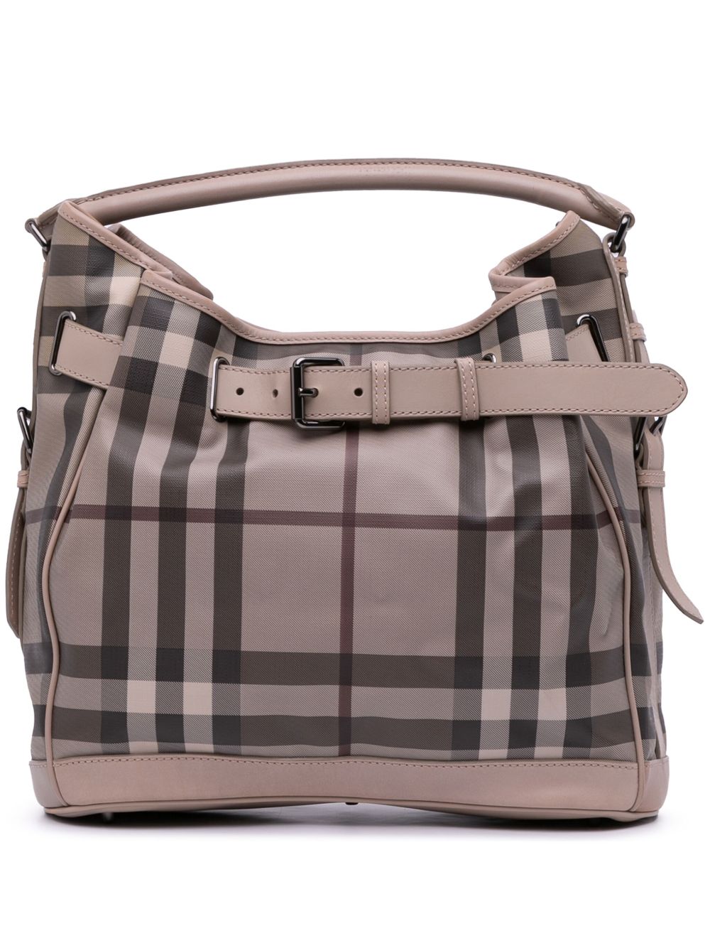 Burberry Pre-Owned 2000-2017 Medium Smoked Check Coated Canvas Walden Belted Hobo shoulder bag - Grey