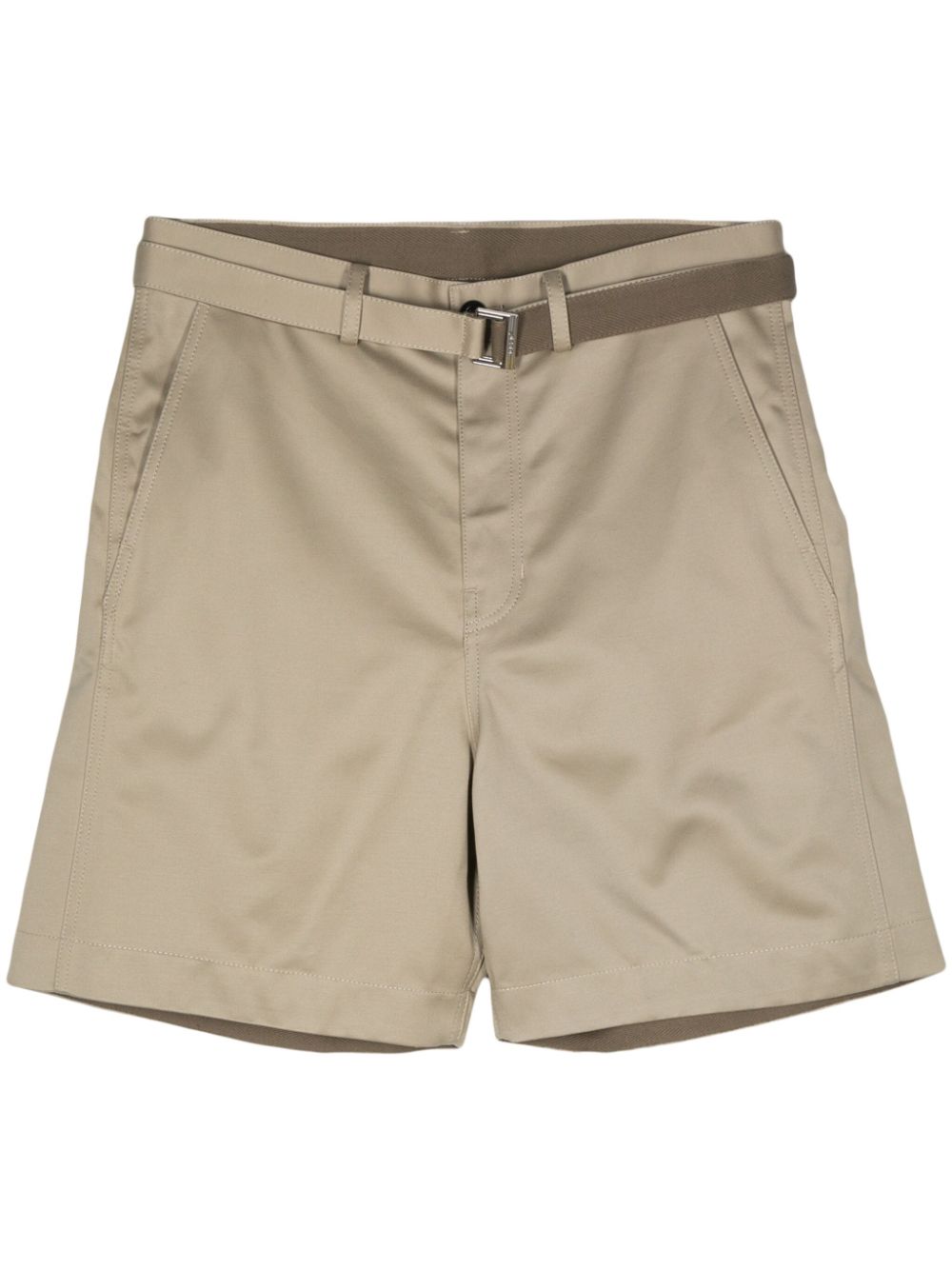Wide-leg cotton chino shorts - Black