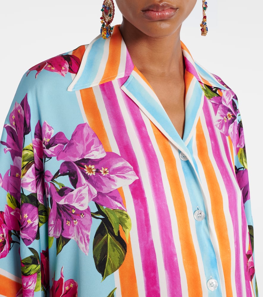 Printed silk-blend shirt