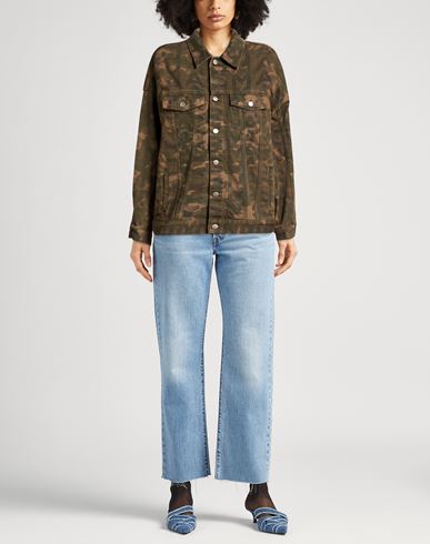 Woman Denim outerwear Military green Size M Cotton