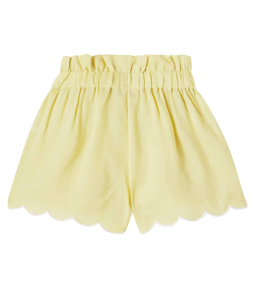 Embroidered ramie shorts