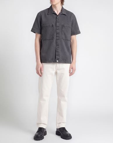 Man Denim shirt Charcoal Size 34 Cotton