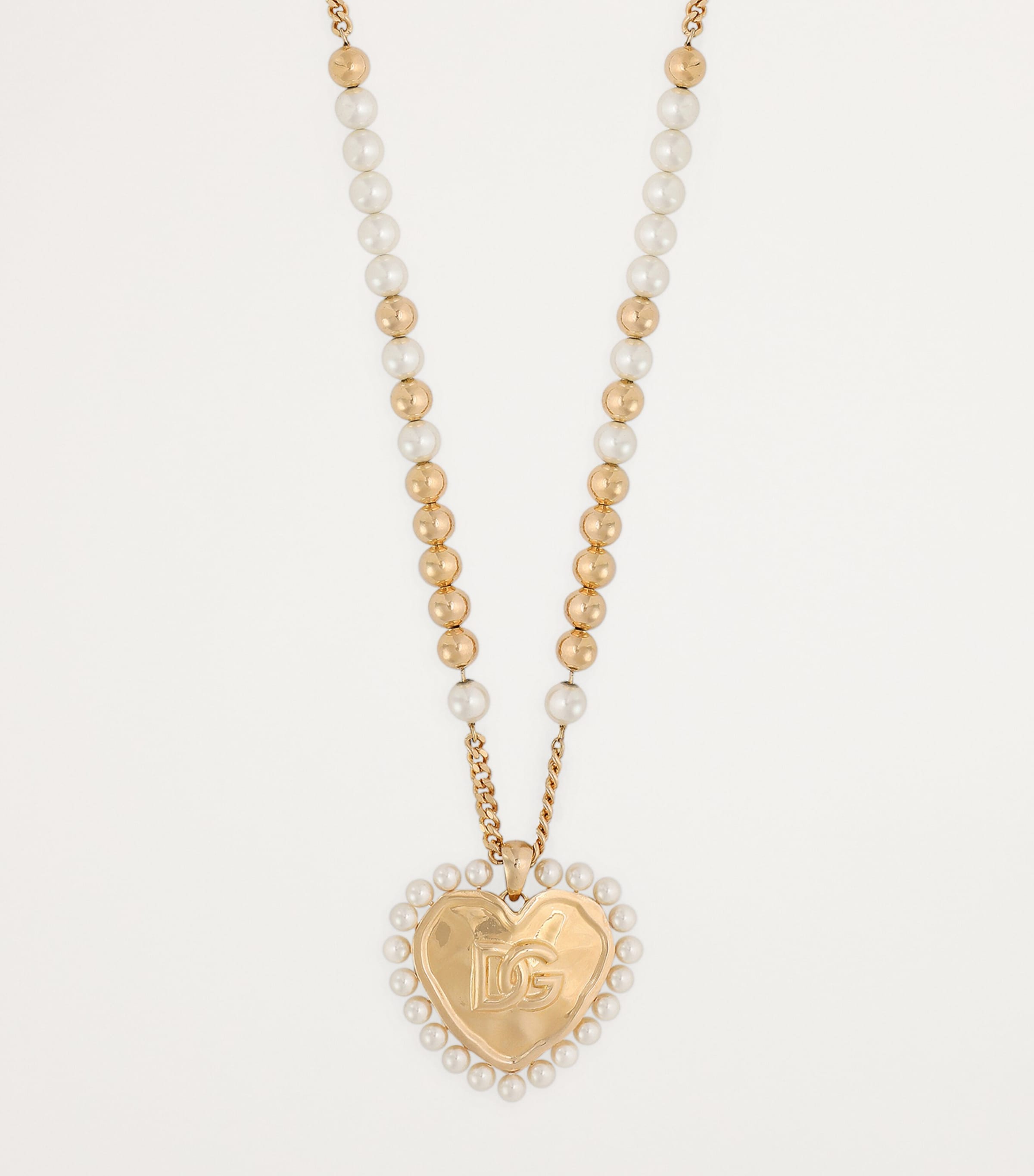 Faux Pearl Dg Pendent Necklace
