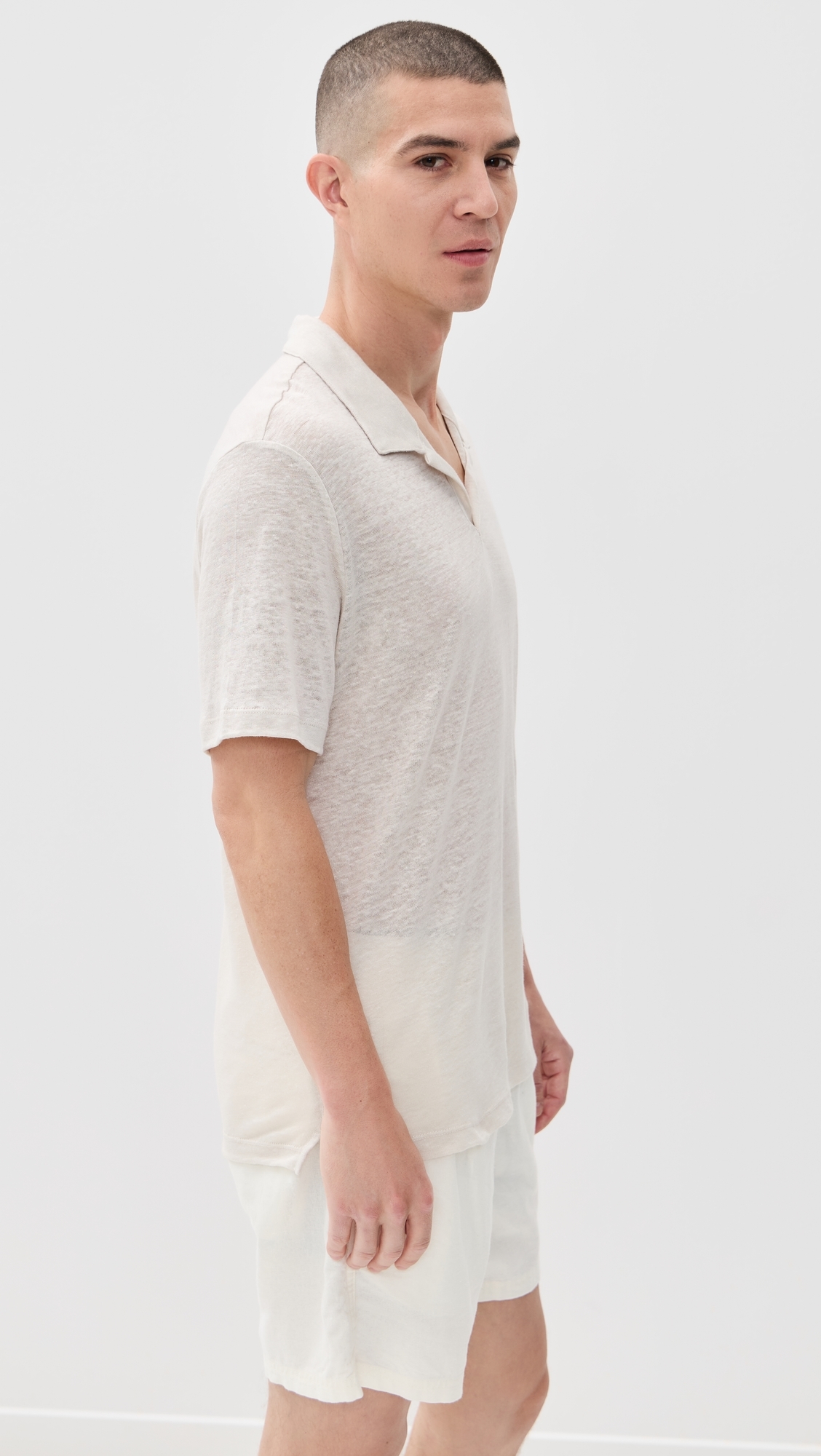 Shaun Linen Polo Stone