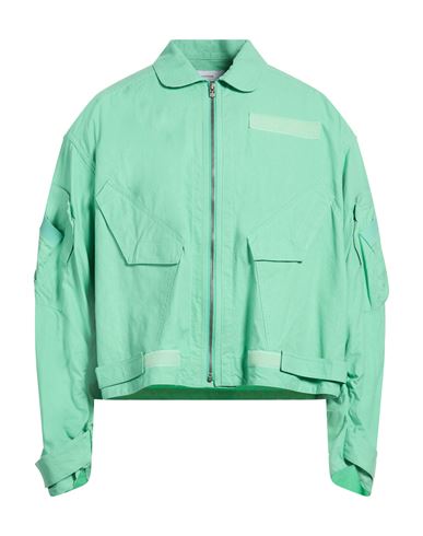 Man Jacket Light green Size 4 Cotton, Hemp