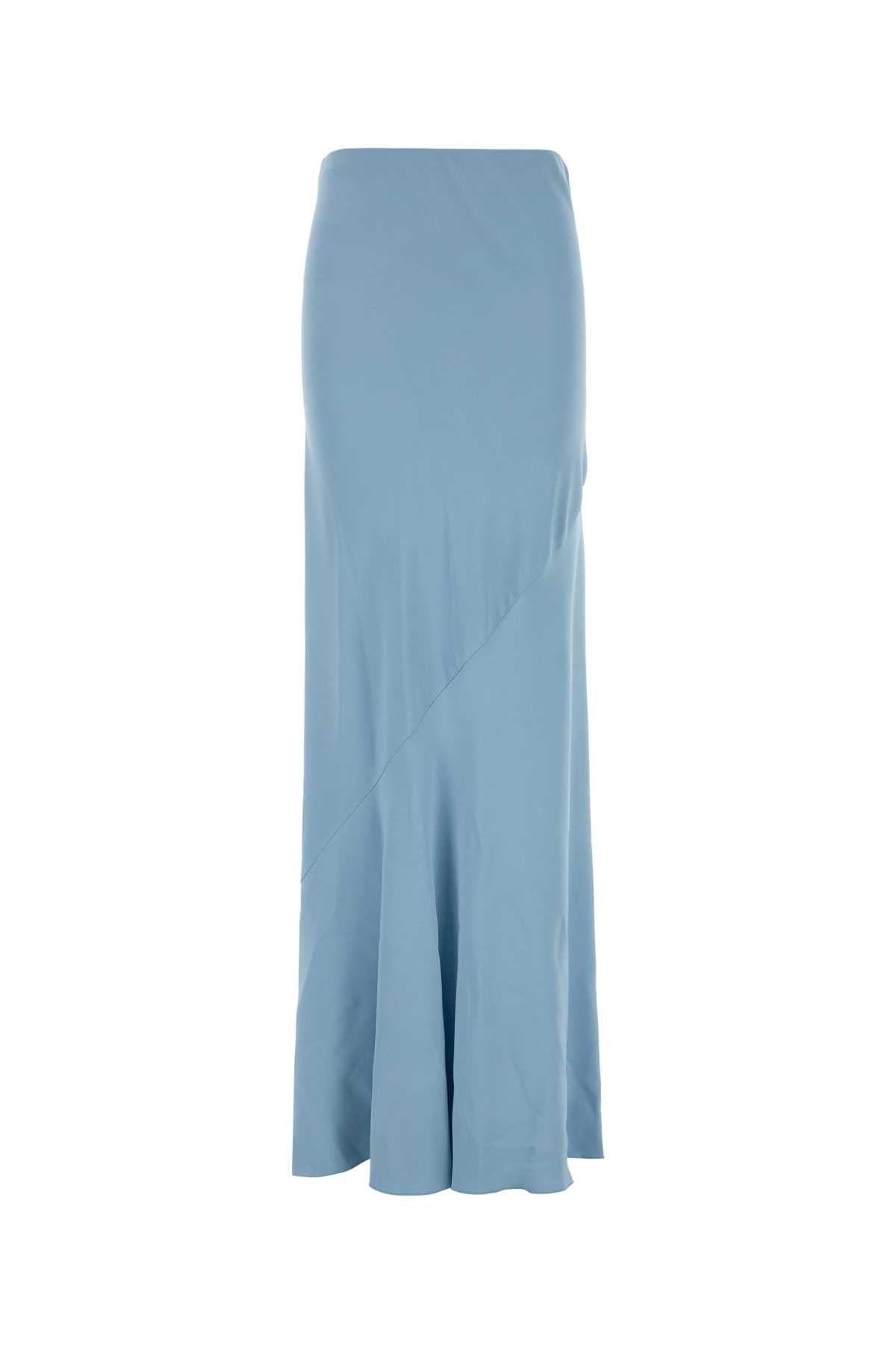 Viscose-Elastane Maxi Skirt — Blue