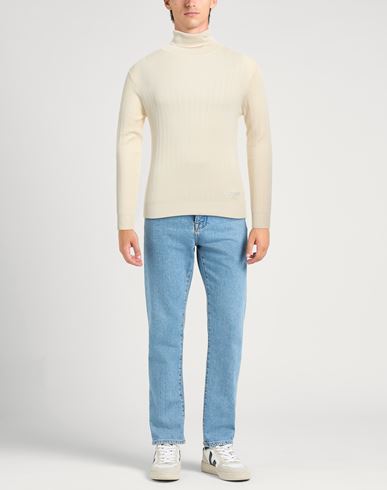 Costume National Man Turtleneck Cream Size L Viscose, Nylon