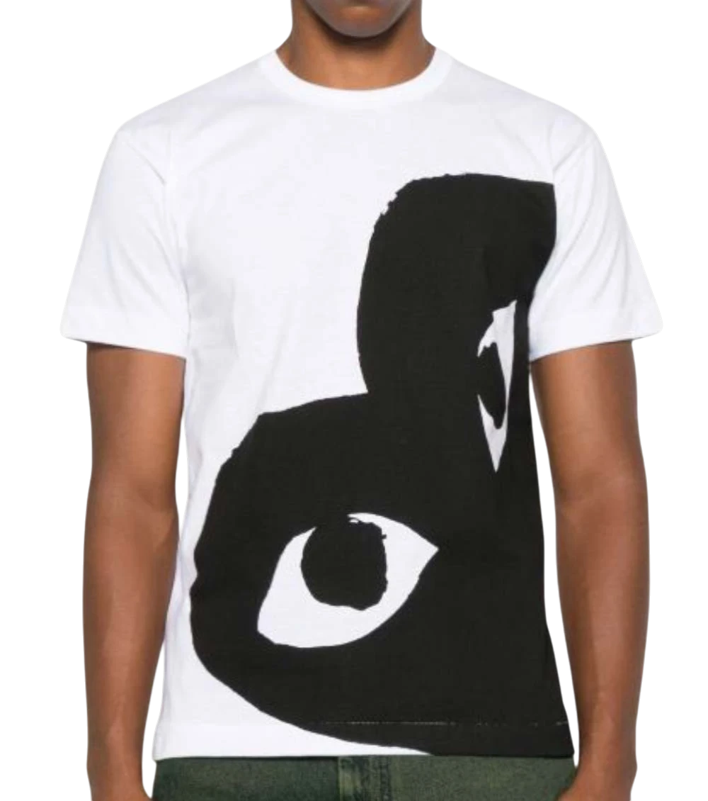 White Crew Neck Graphic Print T-Shirt