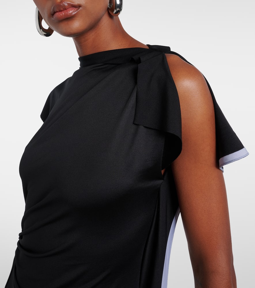 Draped asymmetric midi dress