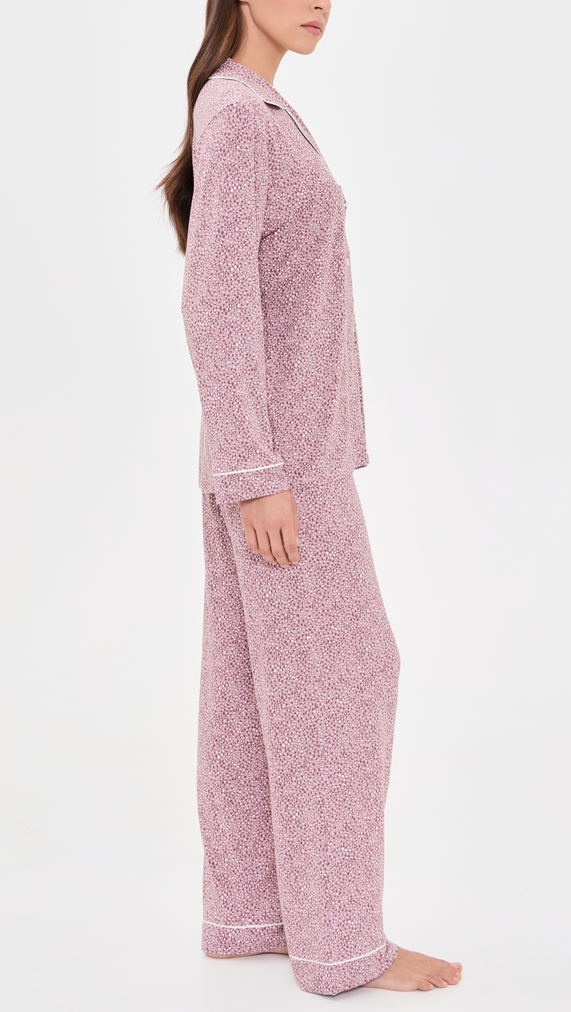 Gisele Printed Long Pajama Set Animal Instinct Woodrose/Ivory