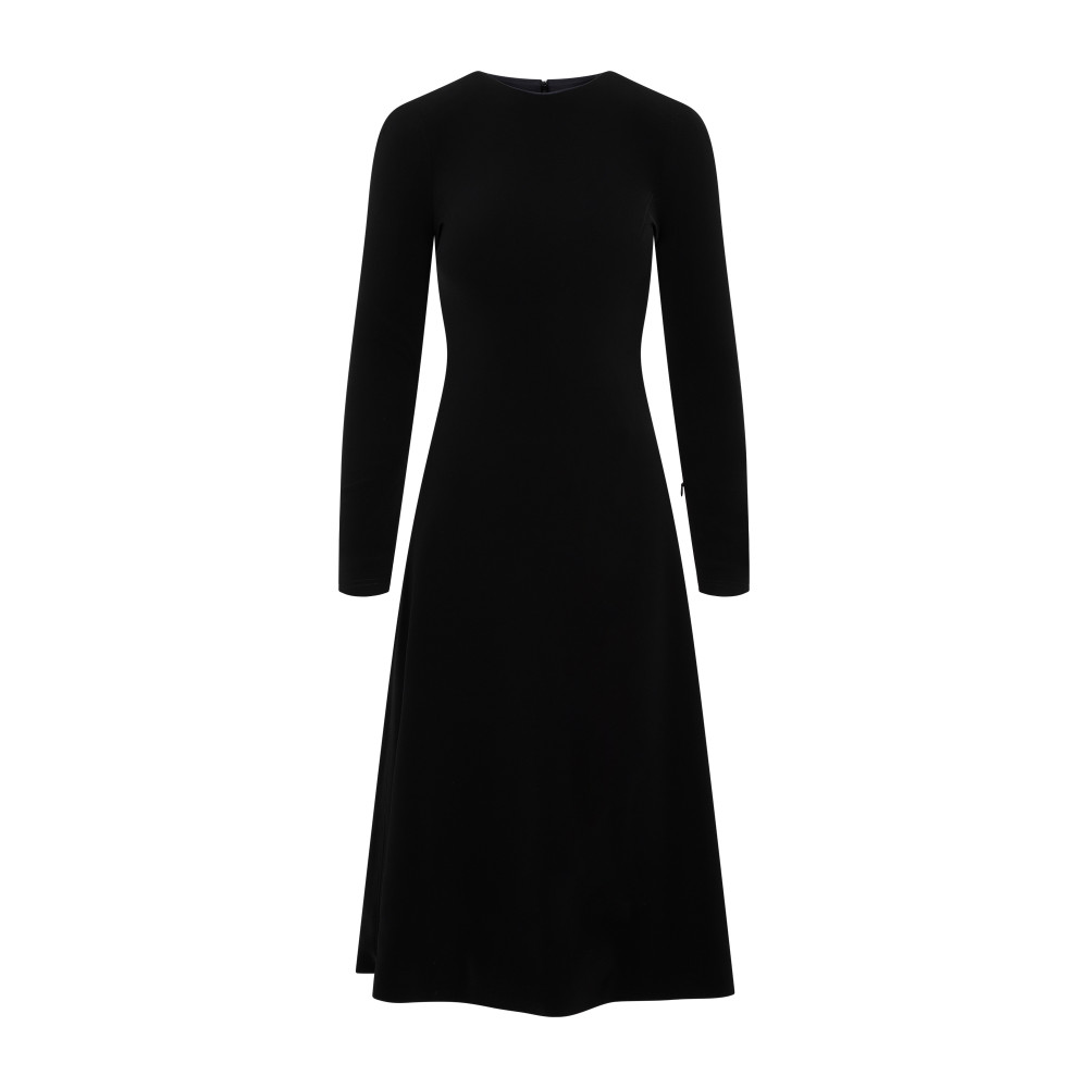 Long Sleeved Crewneck Midi Dress