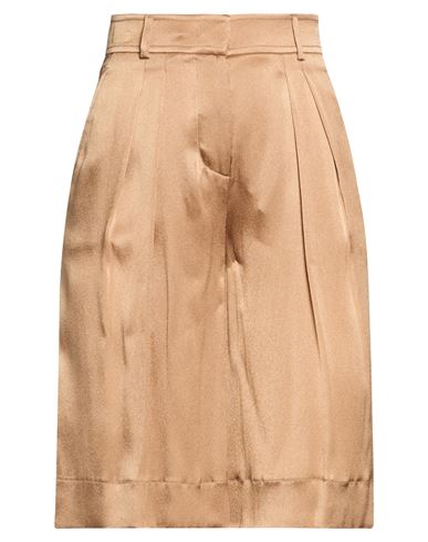 Woman Shorts & Bermuda Shorts Camel Size 0 Acetate, Silk