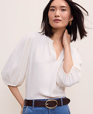 Ann Taylor Puff Sleeve Blouse