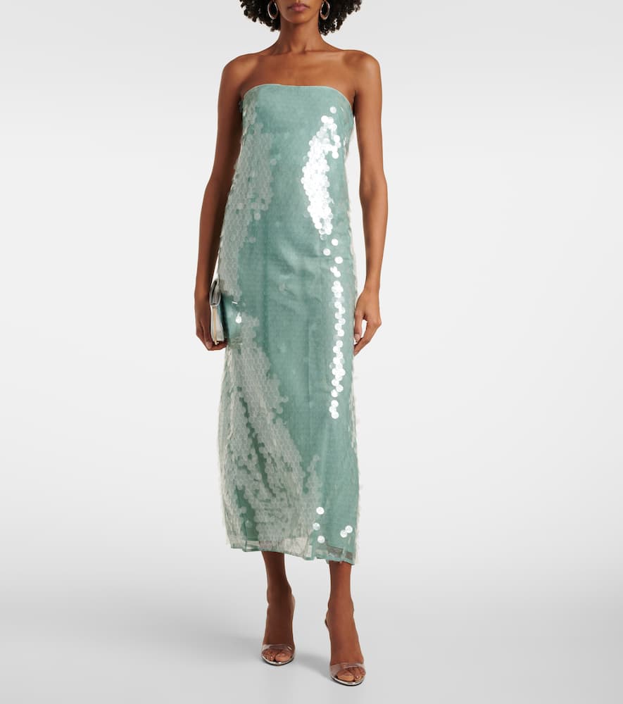Casey sequined strapless maxi dress