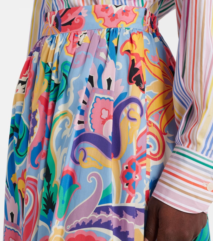 Printed cotton maxi skirt