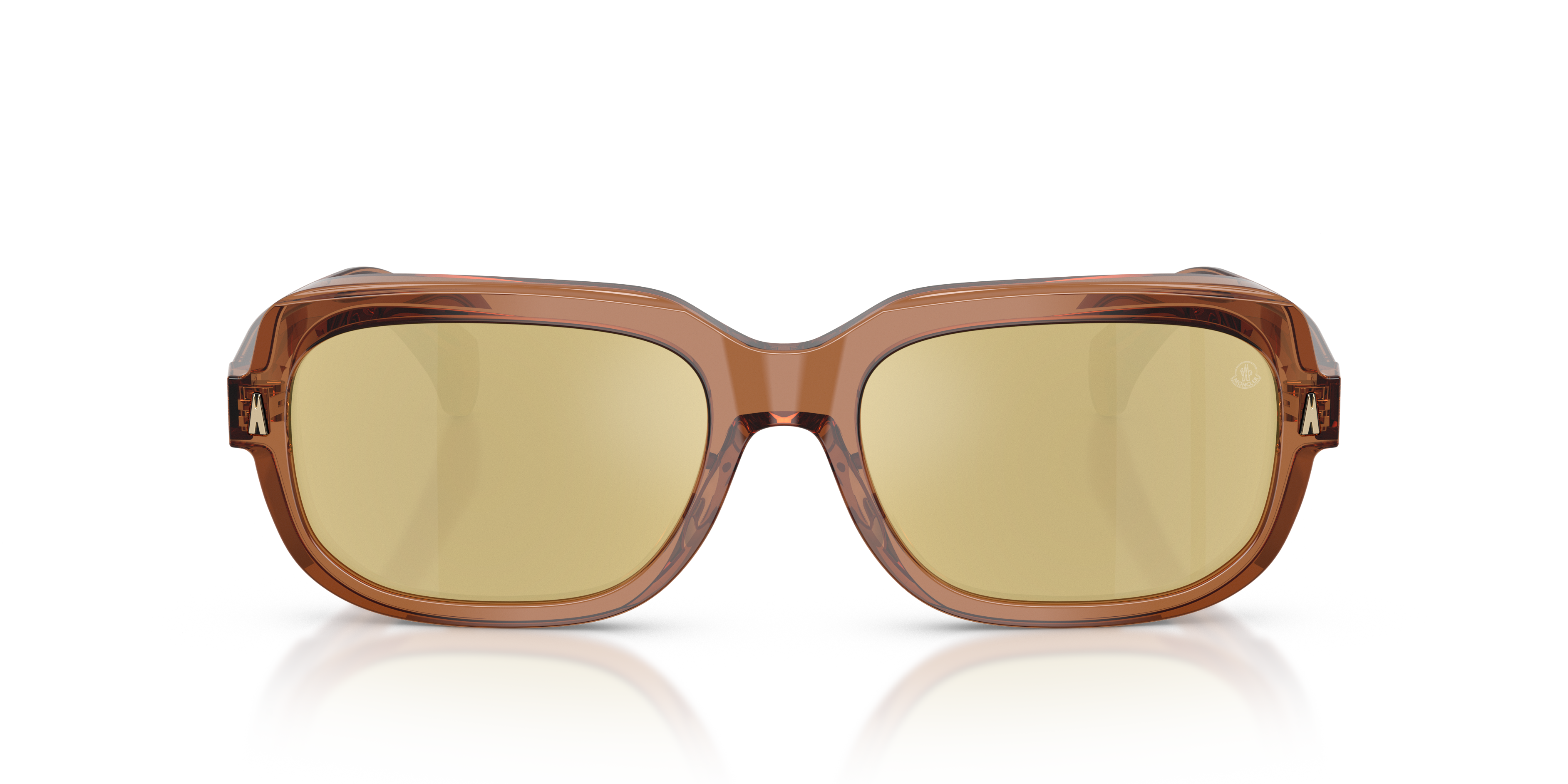 Moncler Unisex Moncler ME6008 SUNTRAP 3017F9 Sunglasses Acetate Orange Brown Pillow Mirror