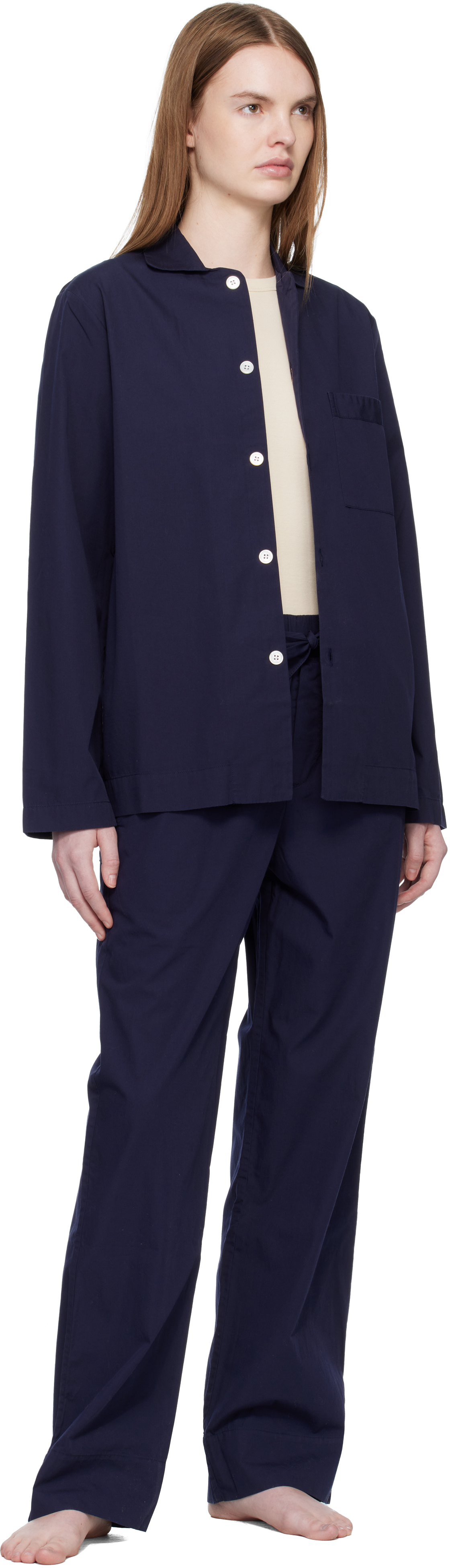 Navy Poplin Pyjama Pants