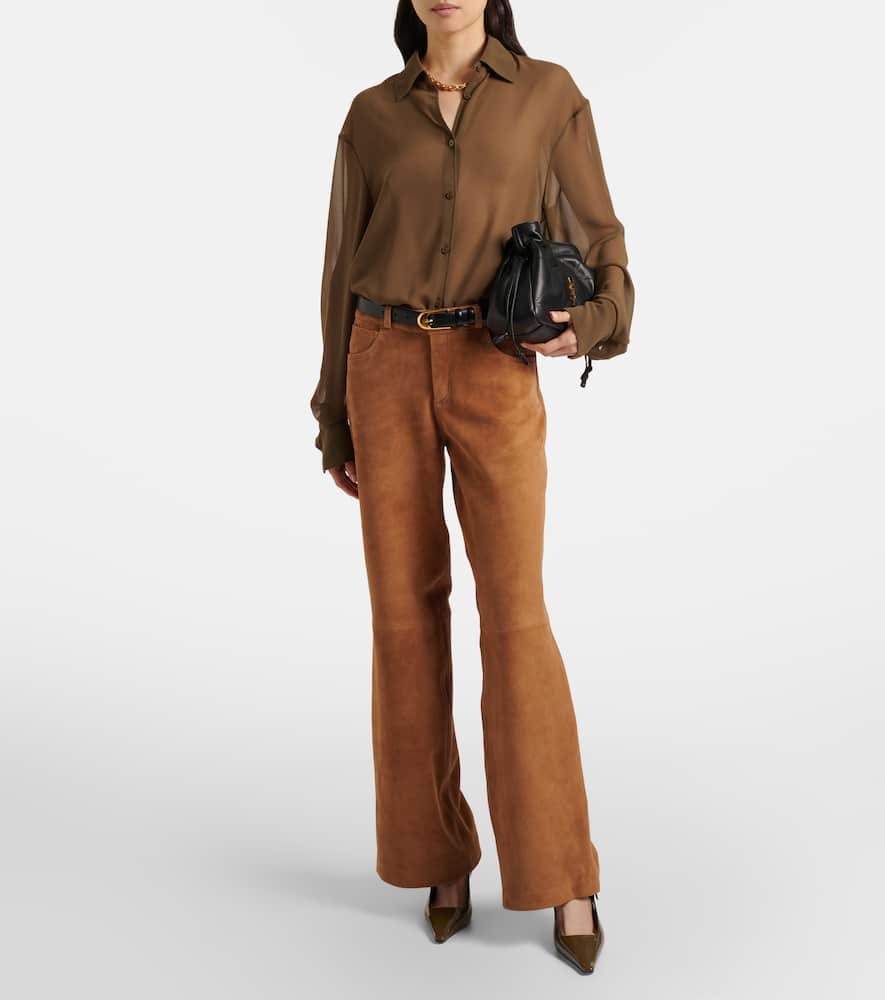 Milo suede wide-leg pants