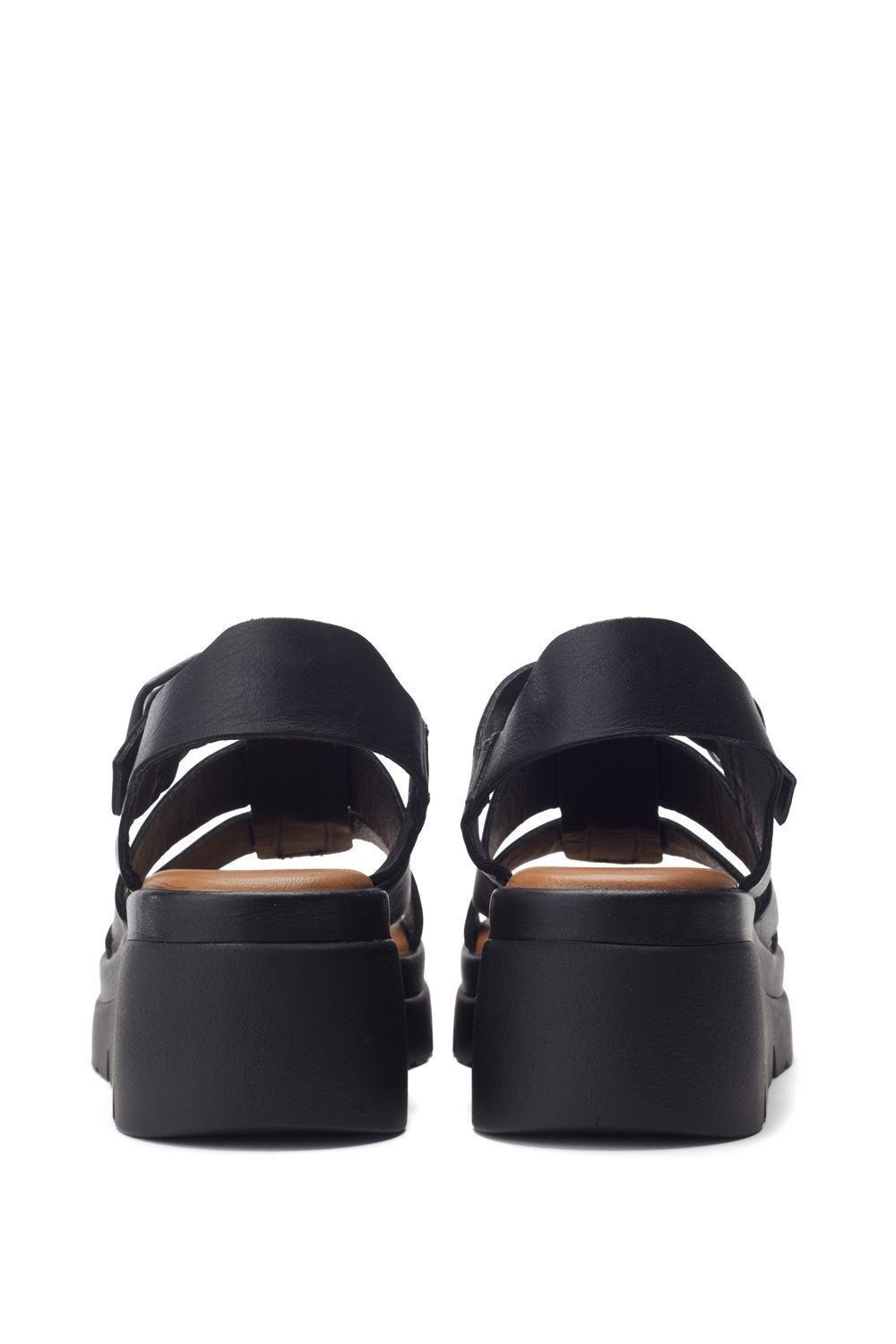 Moda In Pelle Women's 'Stathes' Leather Heeled Sandals in Black