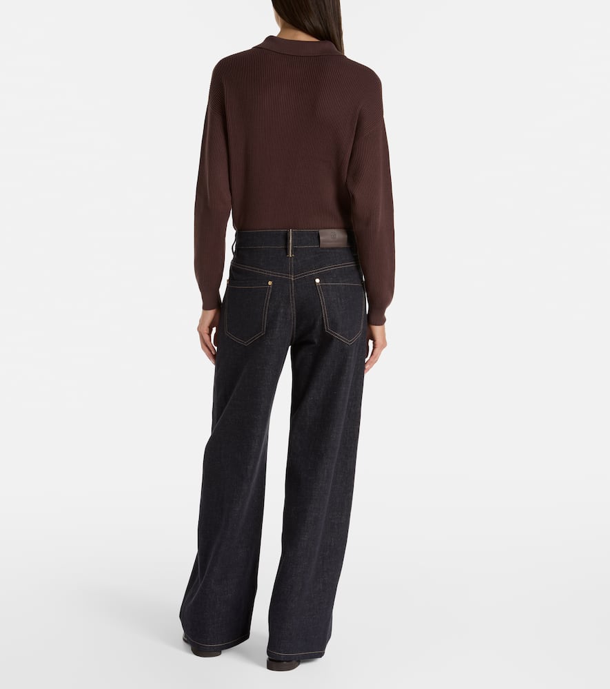 Mid-rise wide-leg jeans