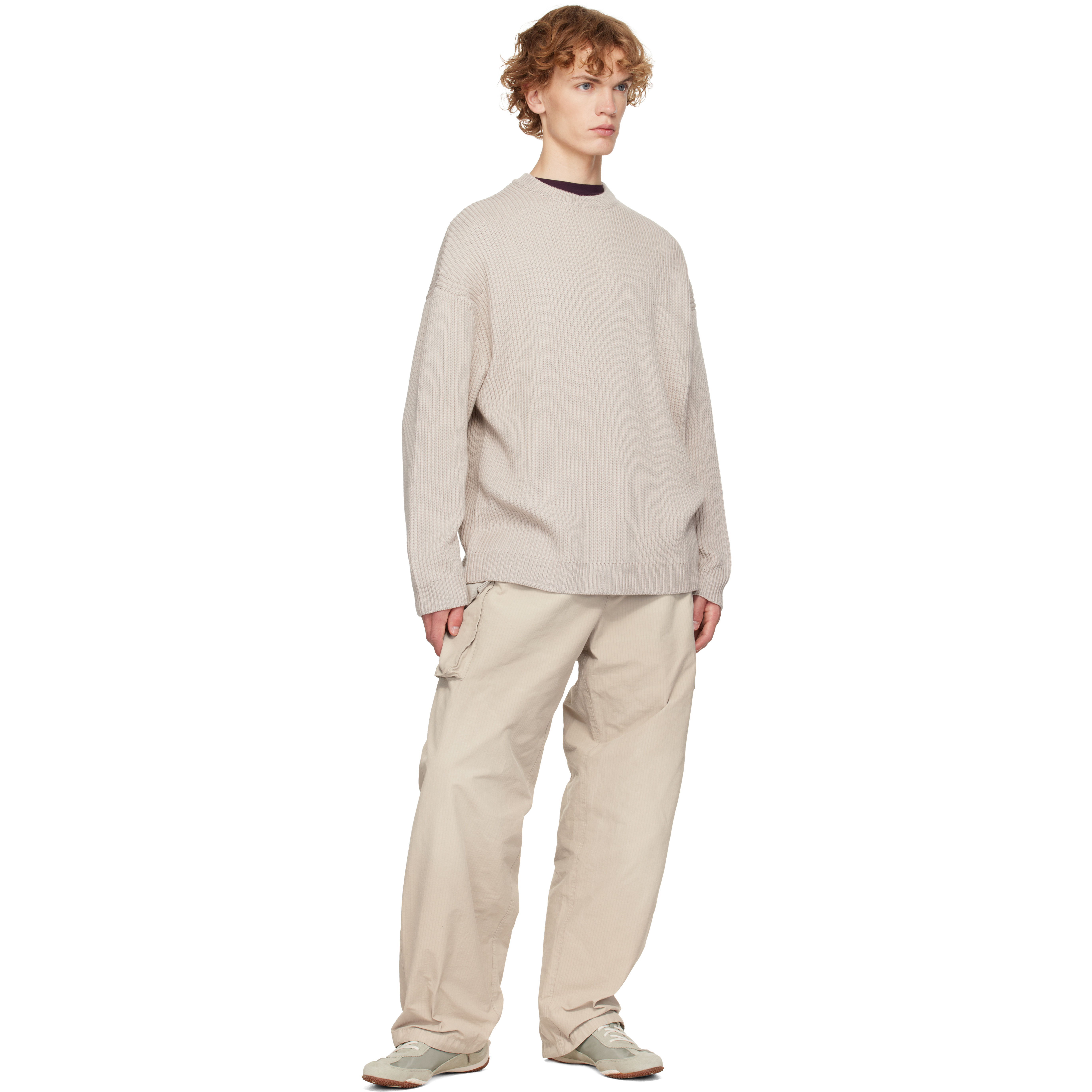 Beige & Green Relay Fly Vent Sneakers
