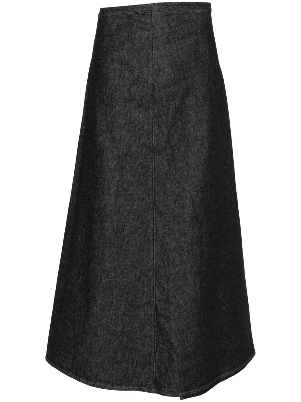 Pleat-detail A-line skirt - Black