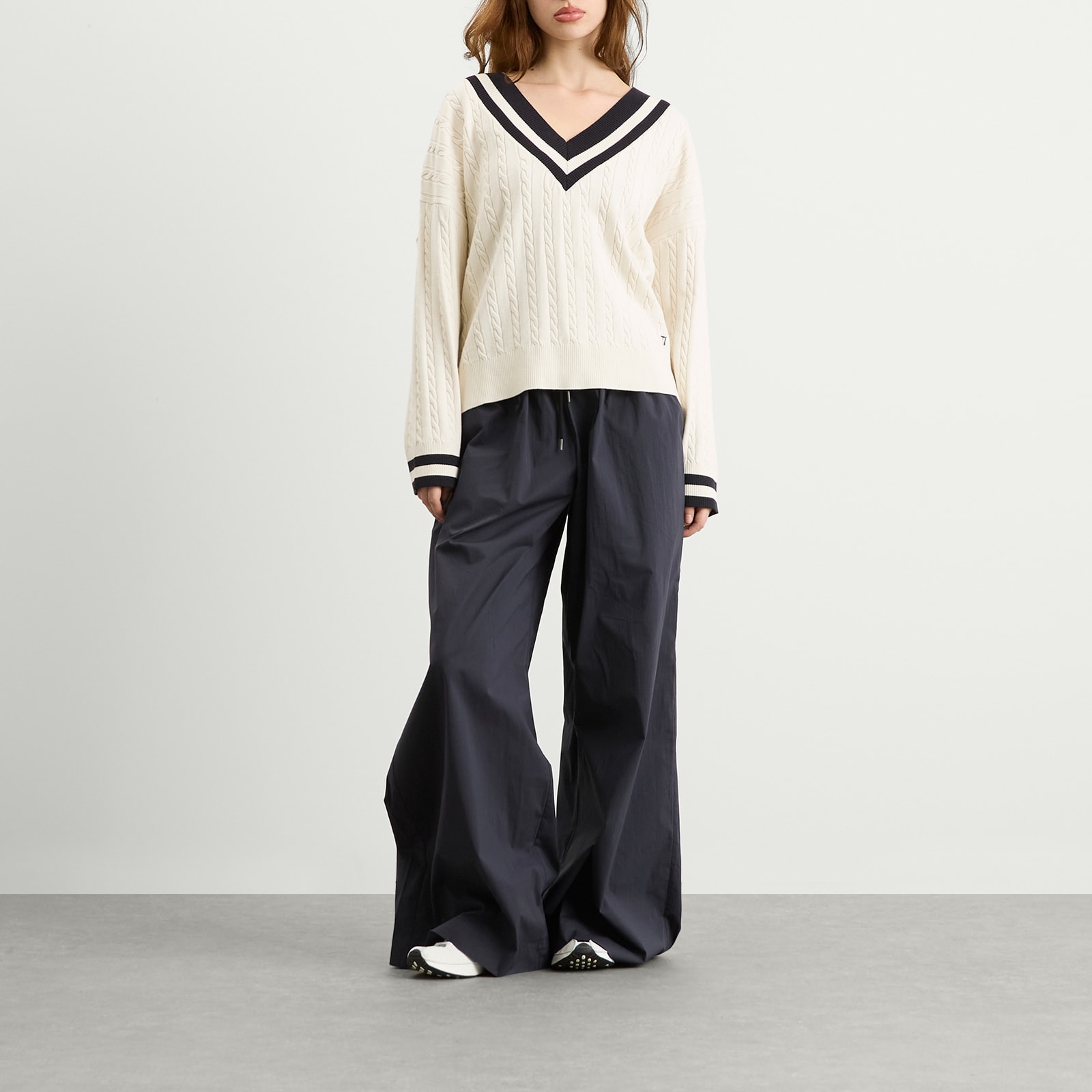 Women's Oversized Cricket Jumper in Ivory