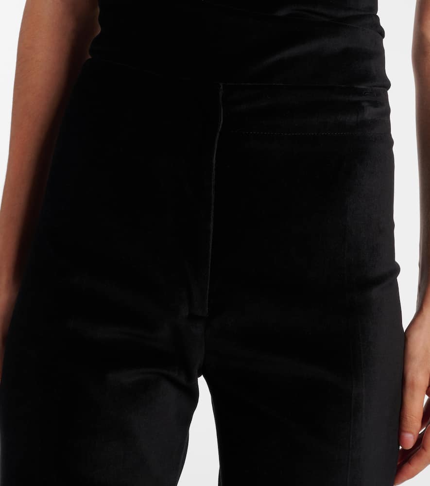 Roux cotton-blend velvet flared pants