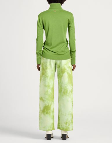 Woman Turtleneck Green Size L/XL Viscose, Polyamide, Polyester