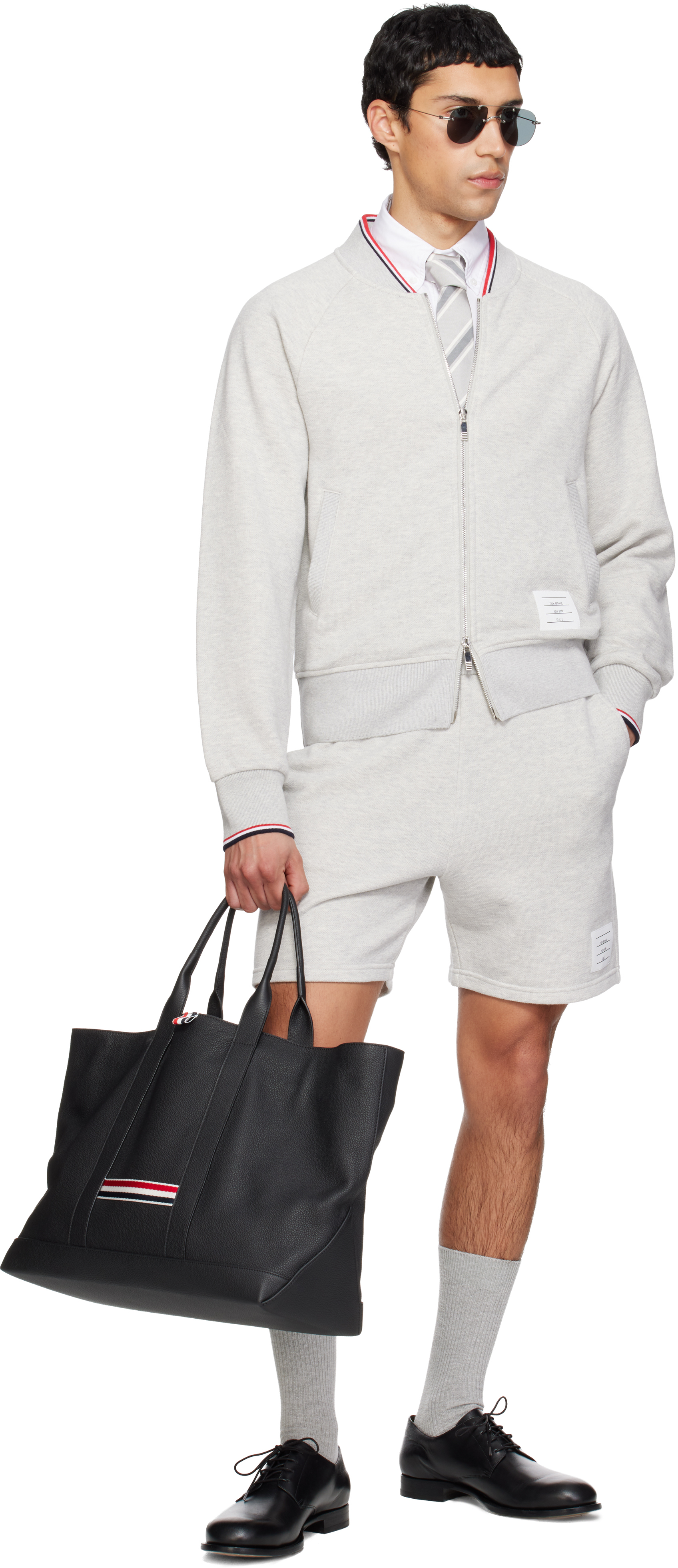 Gray Pique Loopback Sweat Shorts