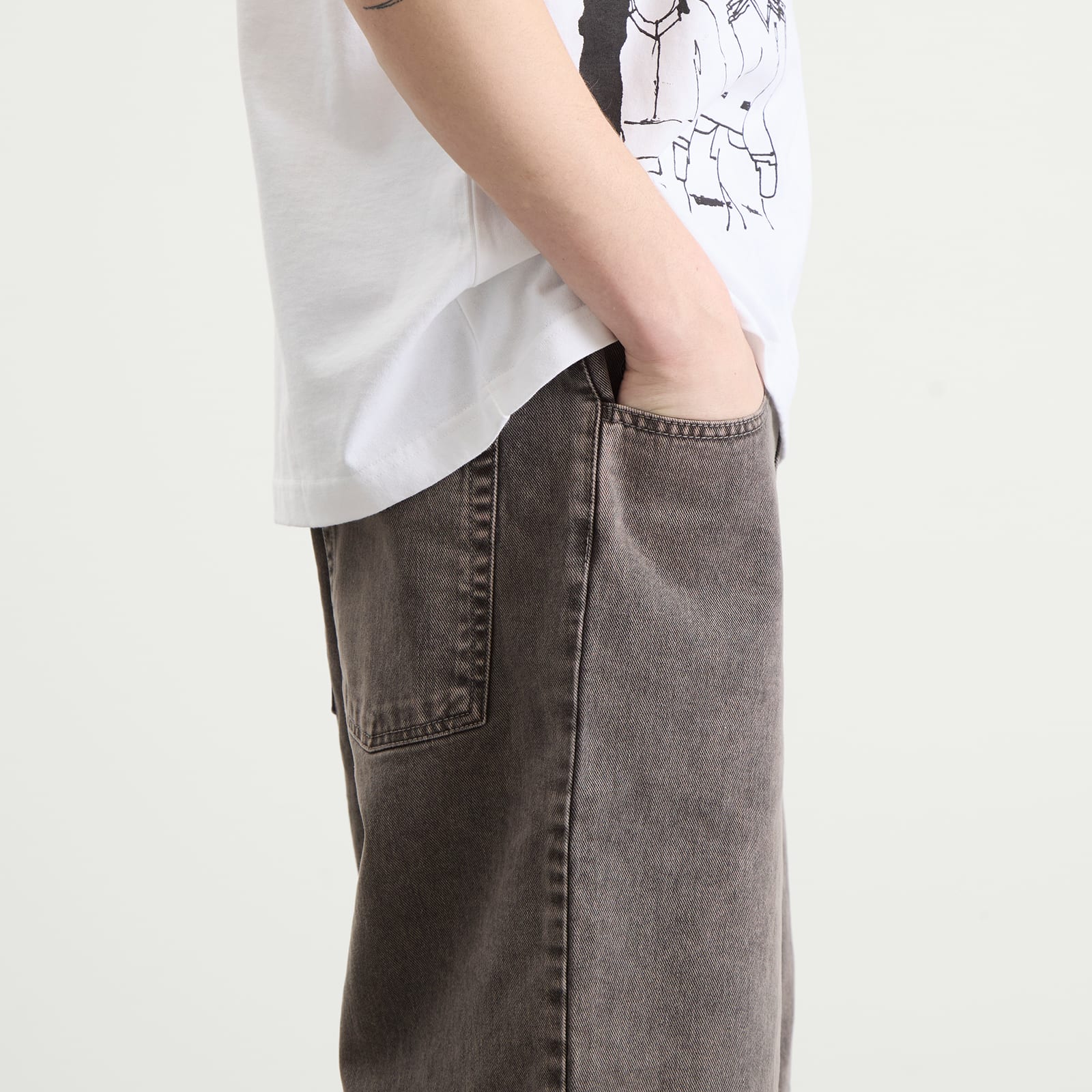 Men's Big Boy Denim Shorts in Washed Grey