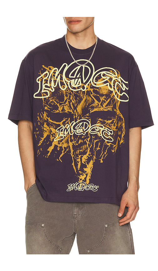 Fox Racing Image Print Midweight Tee in Purple. L. Also in S, M, XL/1X