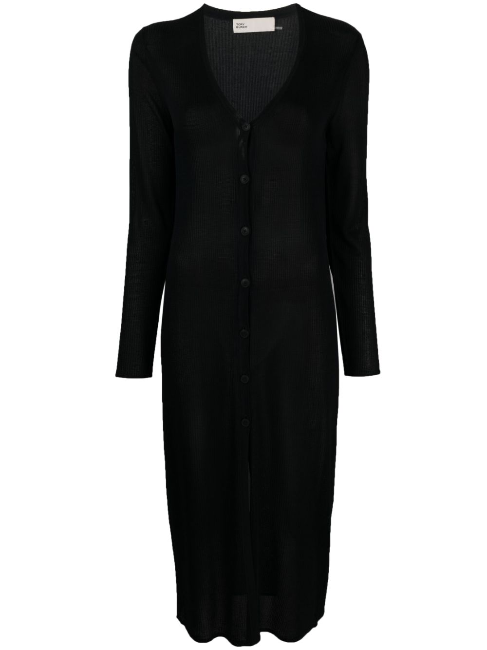 V-neck knitted dress - Black