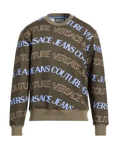 Man Sweatshirt Military green Size L Cotton
