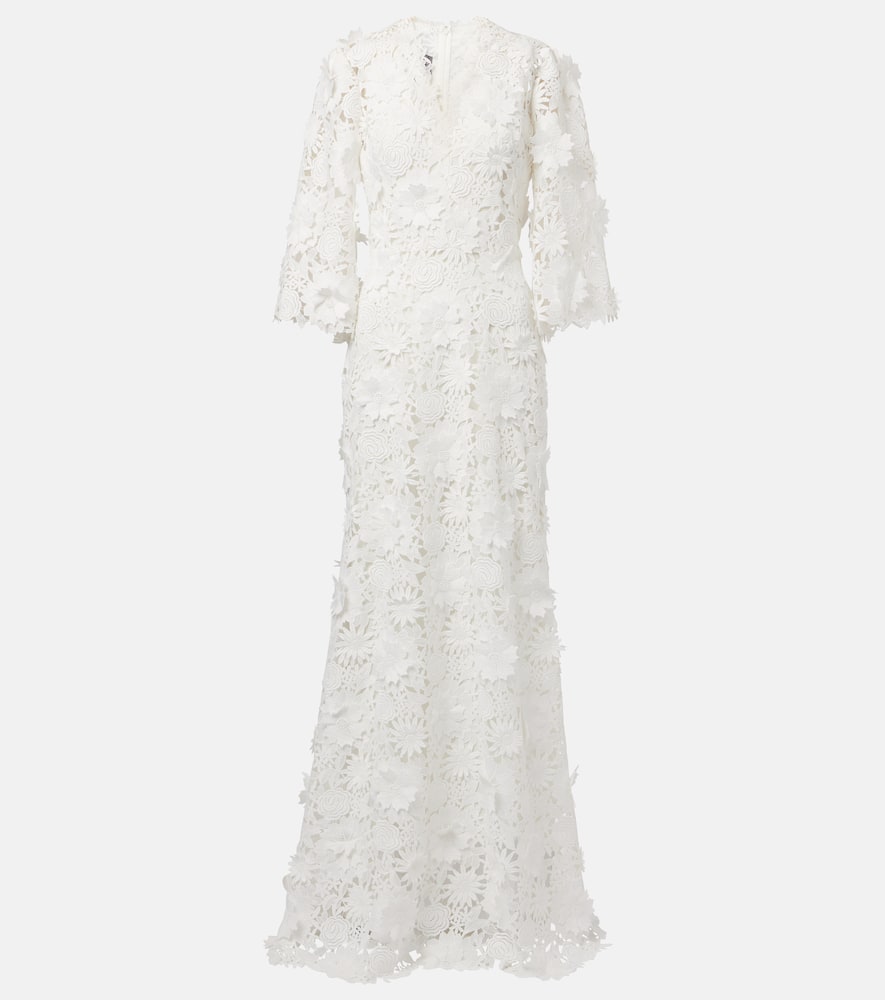 Bridal floral lace gown