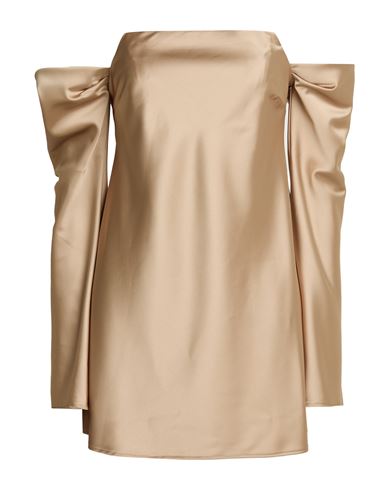 Woman Mini dress Sand Size M Polyester, Elastane
