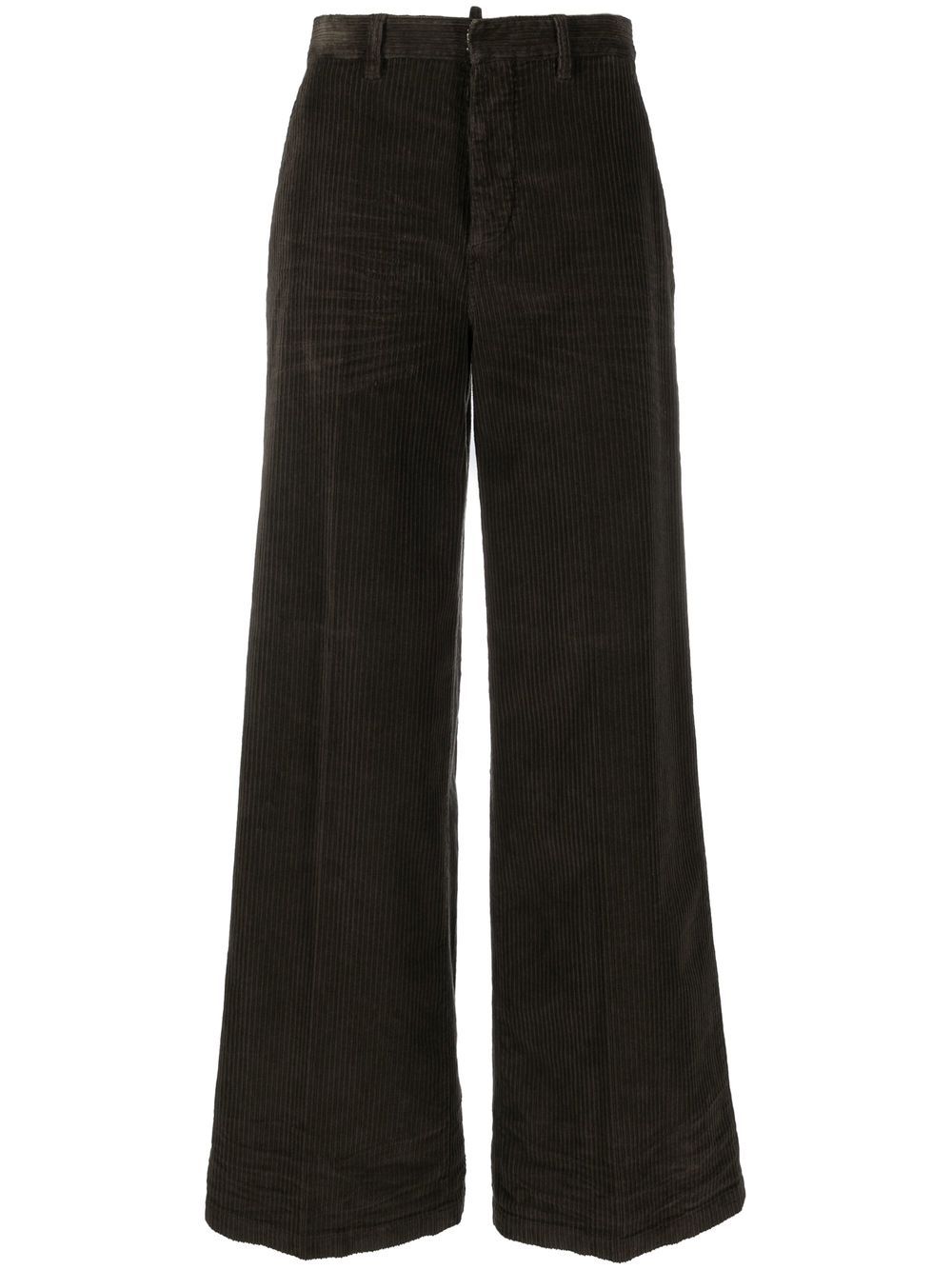 Wide-leg corduroy trousers - Brown