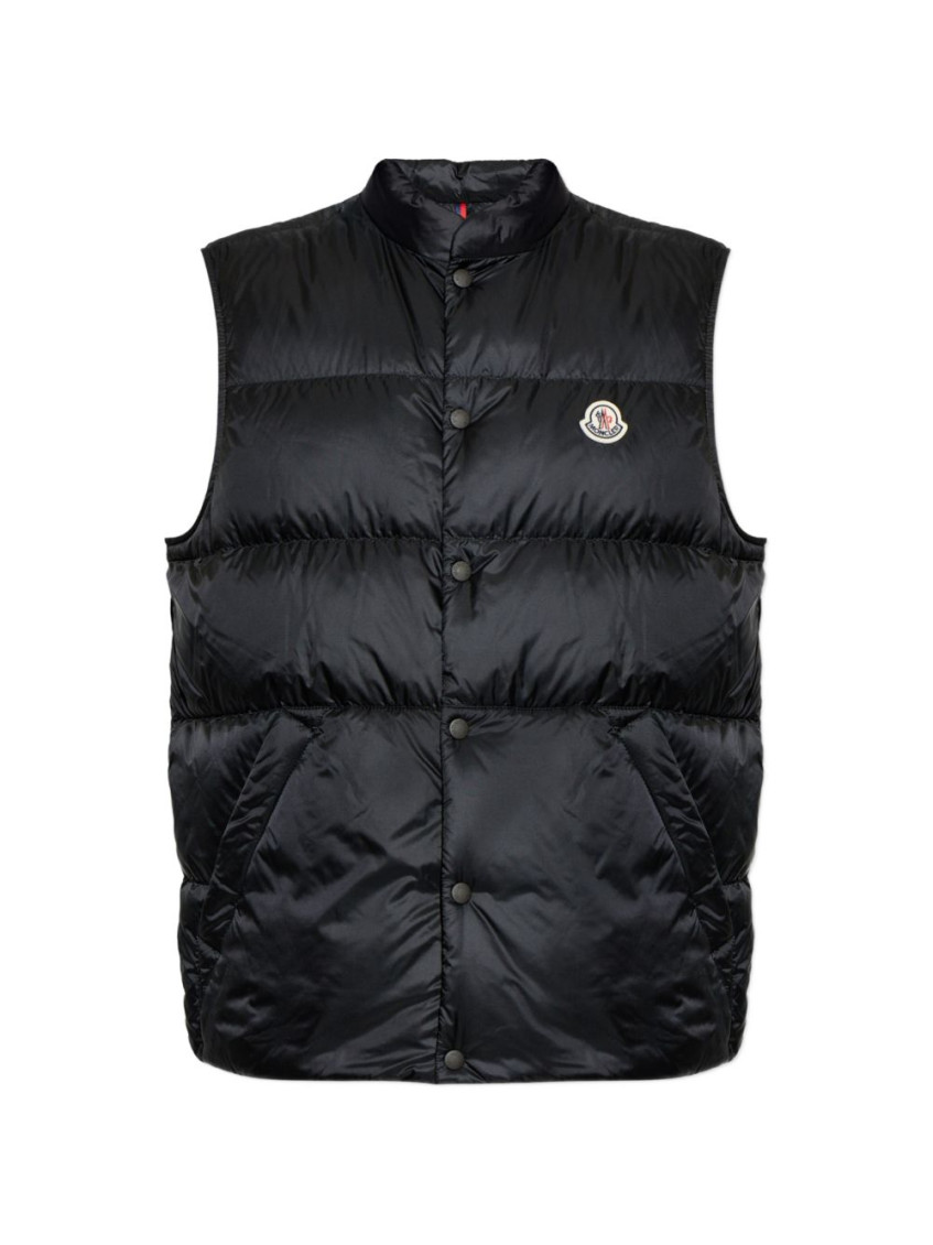 Black Sleeveless Logo Jacket
