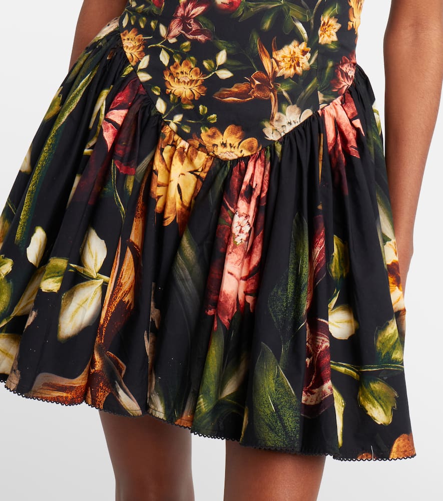 Pluma floral cotton minidress