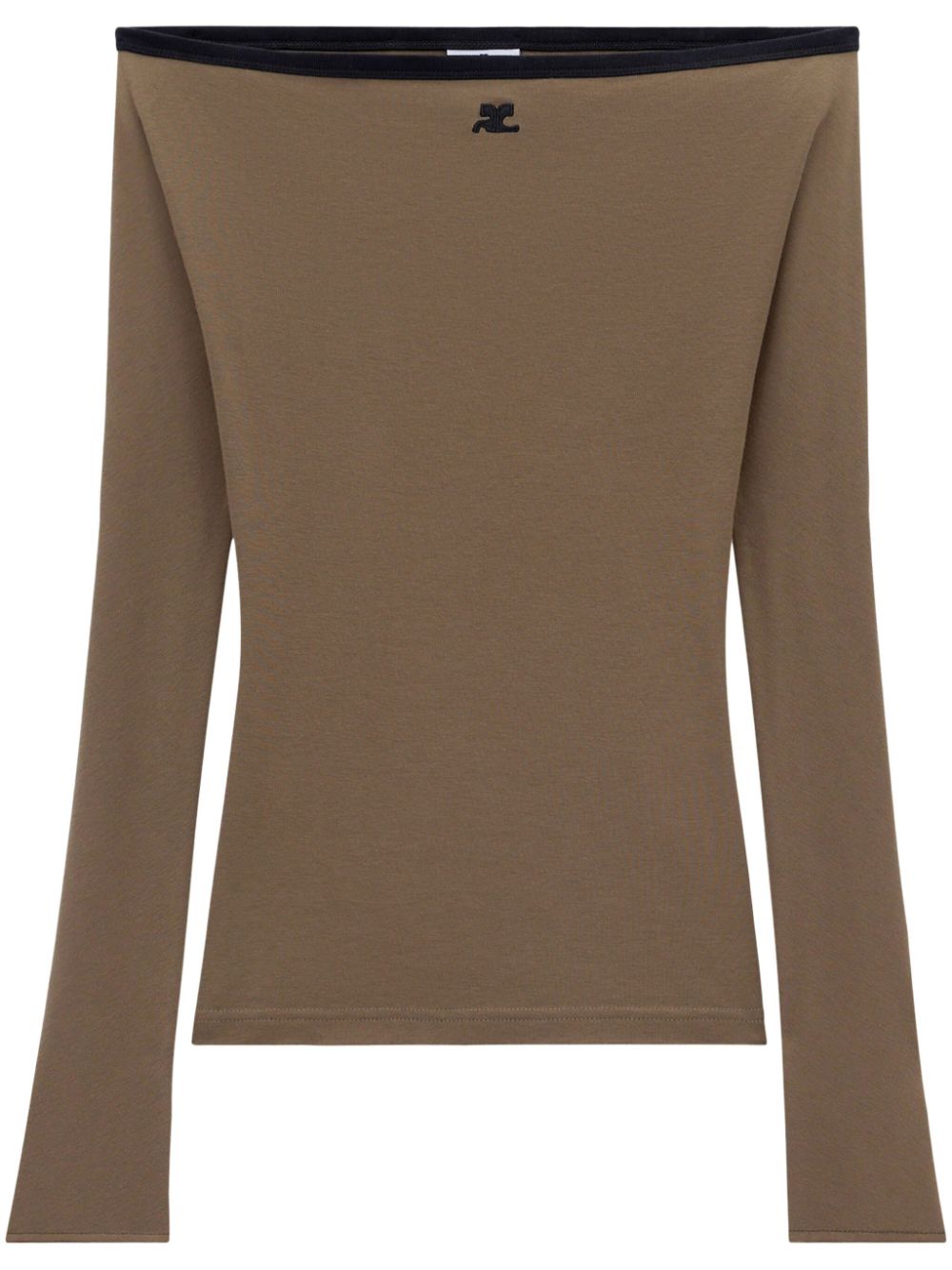 Boat-neck cotton top - Green