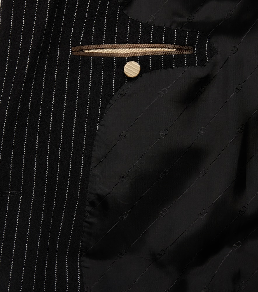 Chalk stripe wool and silk blazer