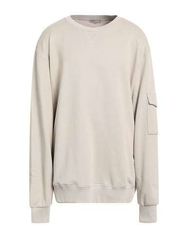 Man Sweatshirt Beige Size 36 Cotton, Elastane