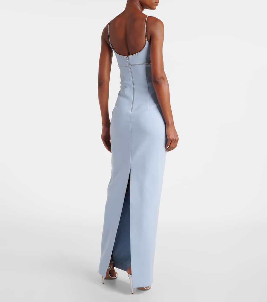 Bow-detail embellished crêpe gown