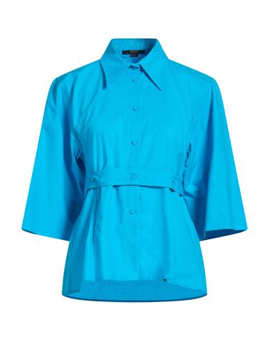 Woman Shirt Azure Size 10 Cotton