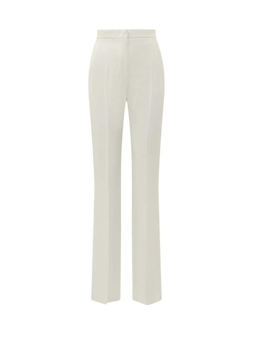 White Tailored Flat Front Pants