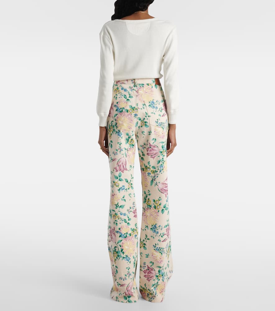 Chloé Floral high-rise flared jeans